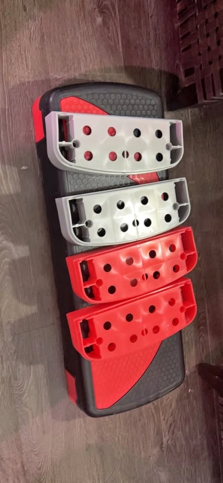 Red Black Aerobic Step Platform with Risers