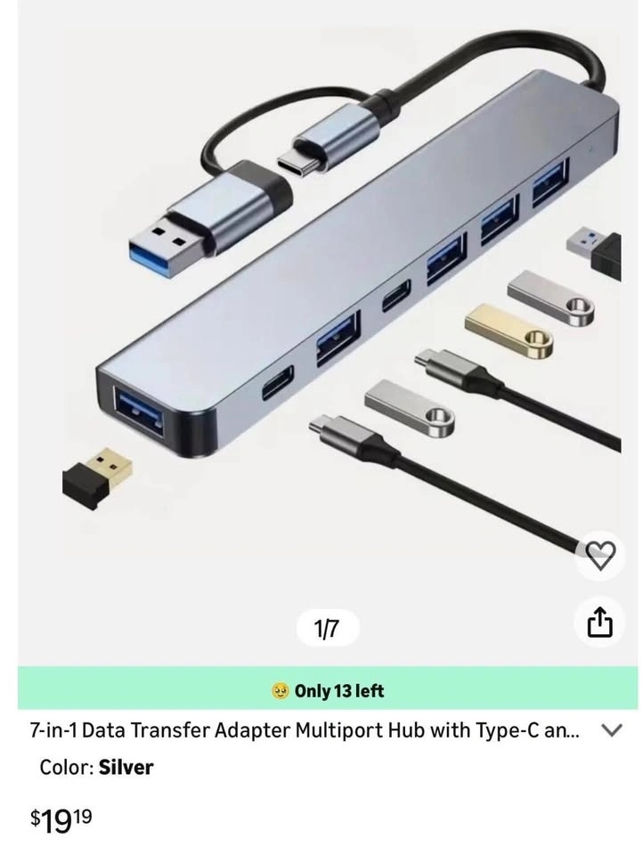 7-in-1 USB C Hub 3.0, 5V Power, High-Speed Data Transfer - photo 3