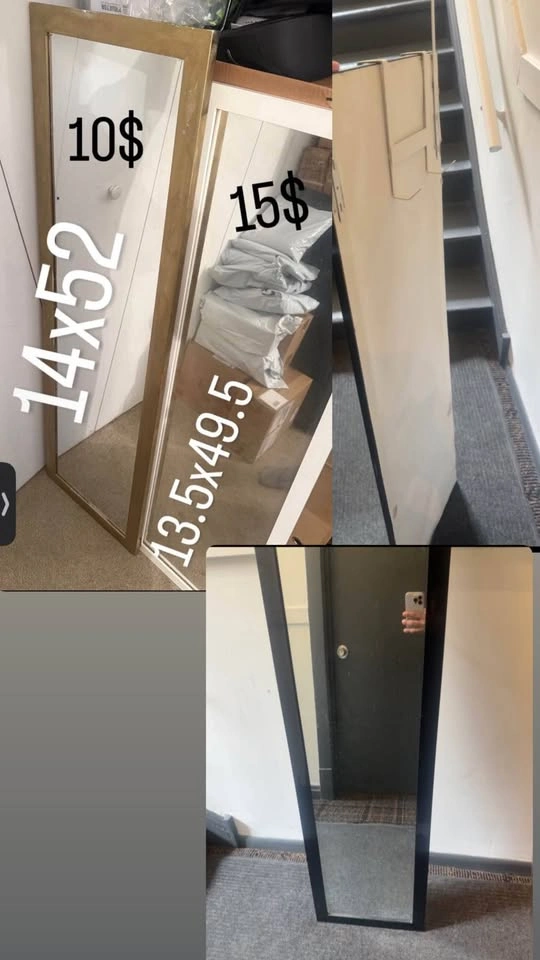 43"x16" Black Modern Full Body Rectangle Mirror - photo 3