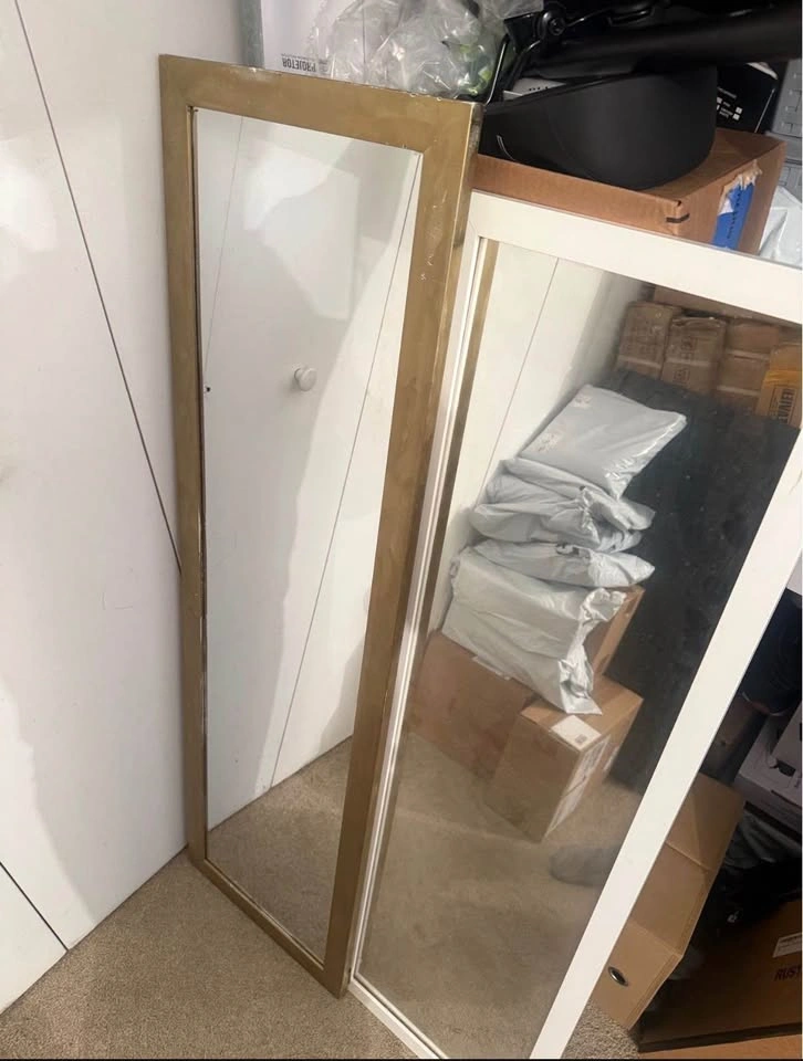 43"x16" Black Modern Full Body Rectangle Mirror - photo 4