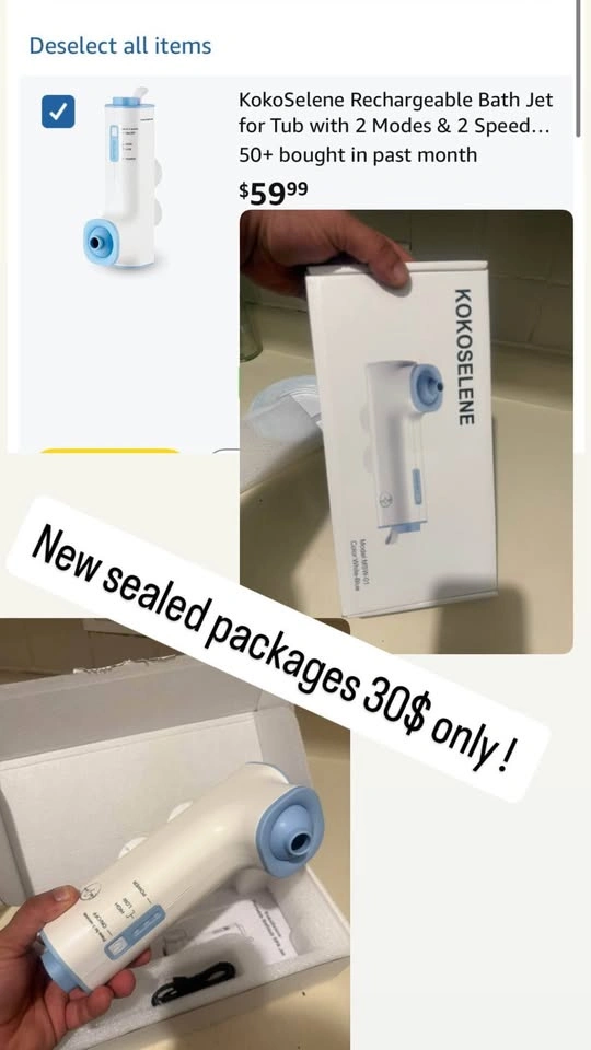 Rechargeable Bath Jet for Tub (Blue) - photo 2