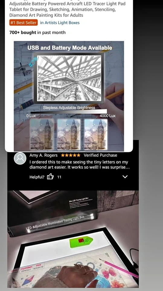 Rechargeable Tracing Light Box, Ultra-Thin LED Light Pad