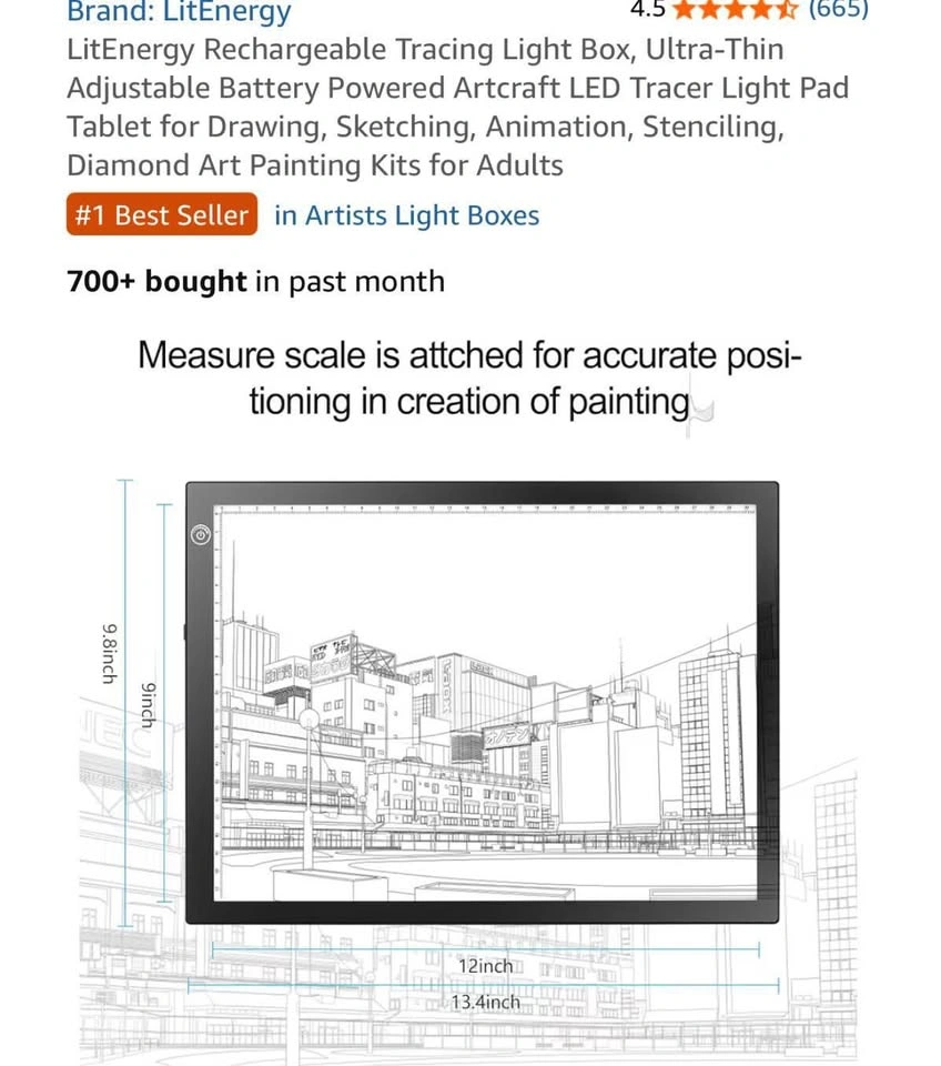 Rechargeable Tracing Light Box, Ultra-Thin LED Light Pad - photo 5