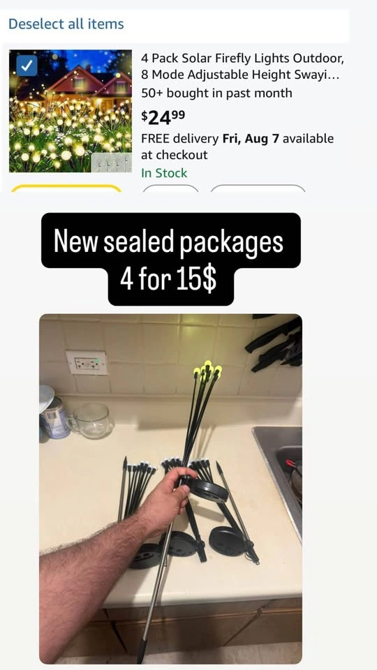 4 Pack Solar Firefly Lights Outdoor, 8 Mode Swaying - photo 2