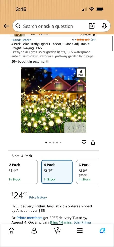 4 Pack Solar Firefly Lights Outdoor, 8 Mode Swaying - photo 3
