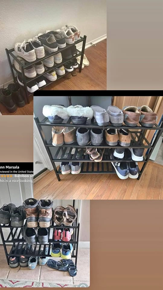 3 Tier Bamboo Shoe Rack Storage Organizer