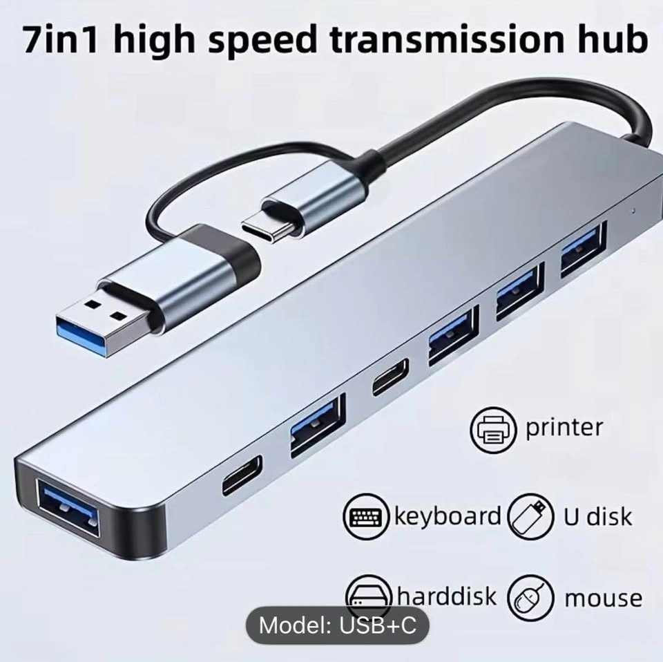7-in-1 USB C Hub 3.0, 5V Power, High-Speed Data Transfer - photo 4