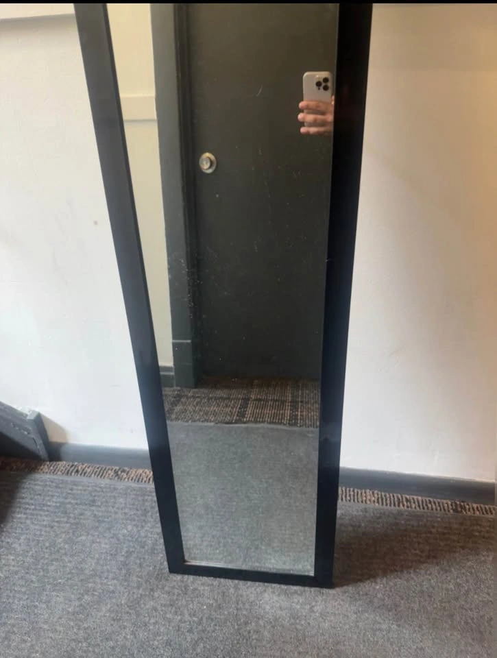 43"x16" Black Modern Full Body Rectangle Mirror - photo 2