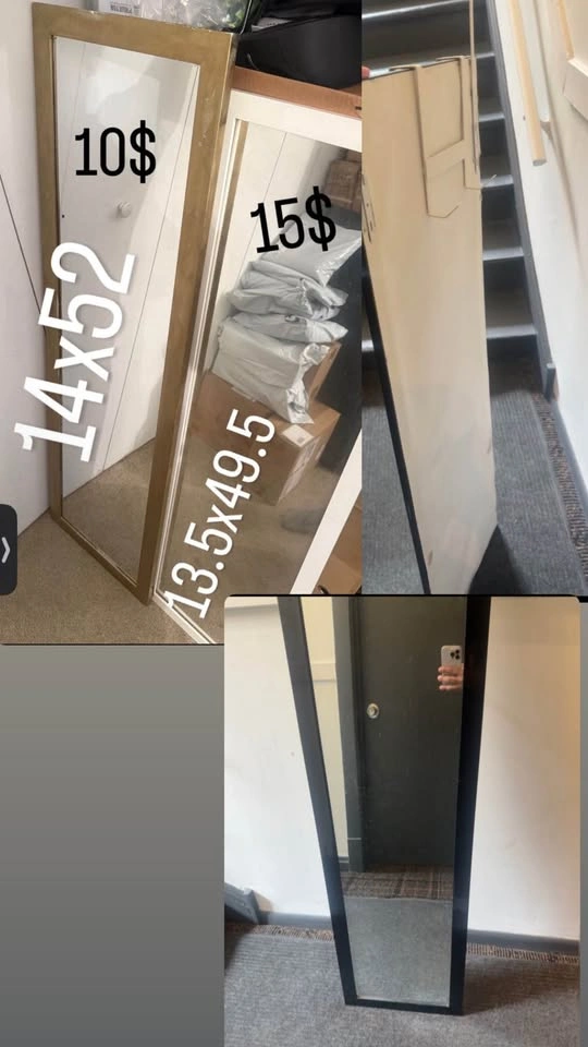 43"x16" Black Modern Full Body Rectangle Mirror - photo 4