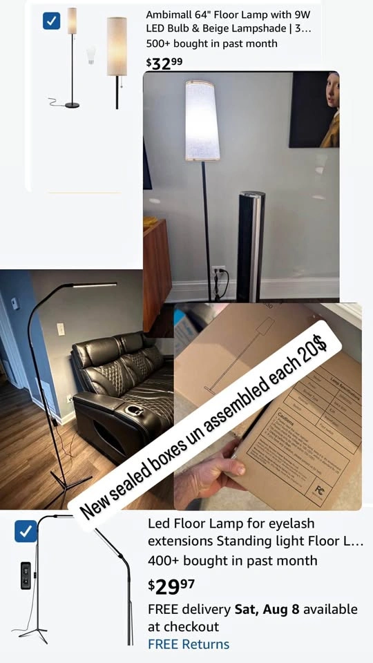 LED Floor Lamp for Eyelash Extensions and Office