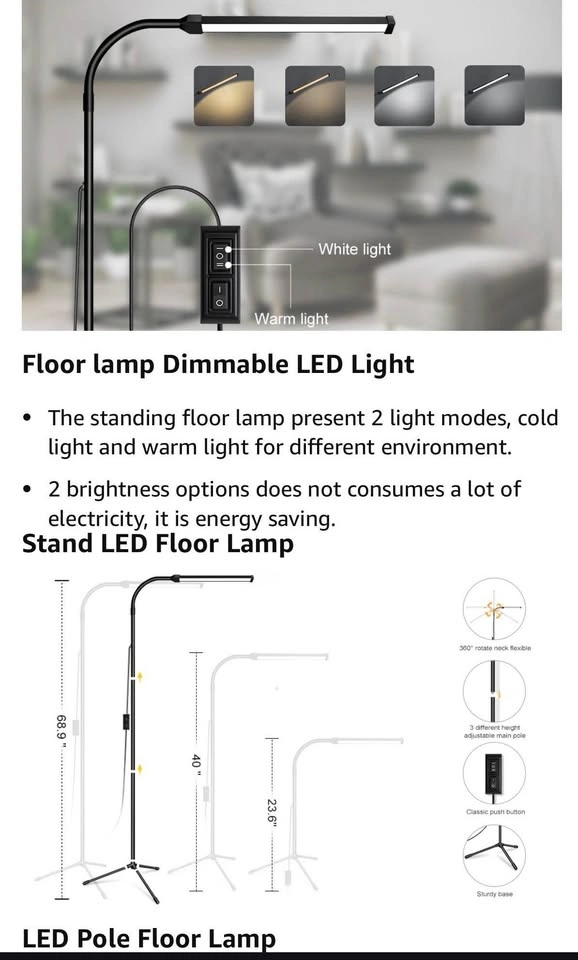 LED Floor Lamp for Eyelash Extensions and Office - photo 5