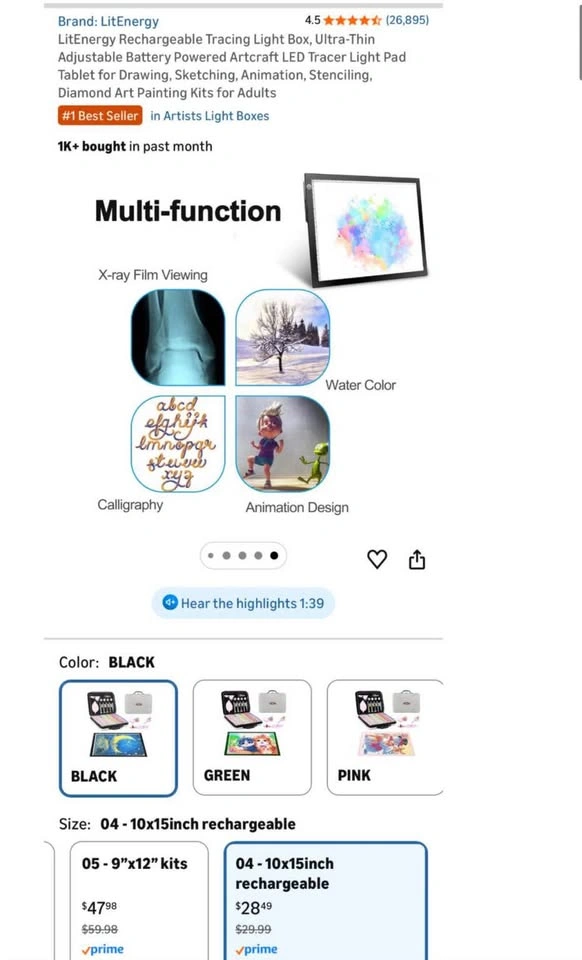 Rechargeable Tracing Light Box, Ultra-Thin LED Tracer Pad - photo 3