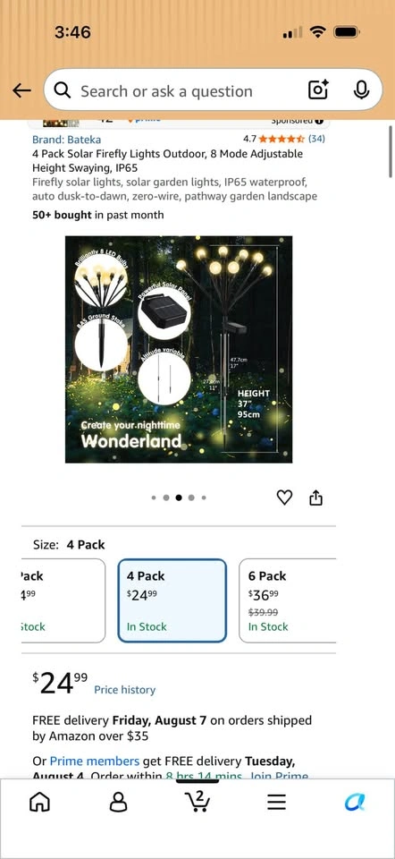 4 Pack Solar Firefly Lights Outdoor, 8 Mode Swaying - photo 4