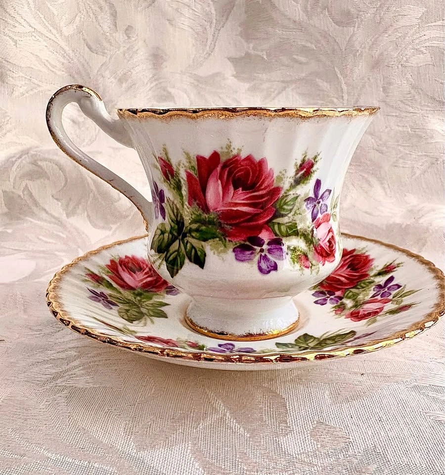 Paragon Fine Bone China Floral Teacup and Saucer Set