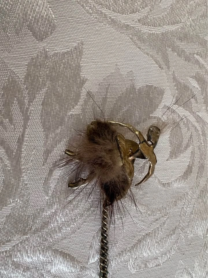 Vintage Ballerina Fur Chatelaine Clip-On Earrings - photo 2