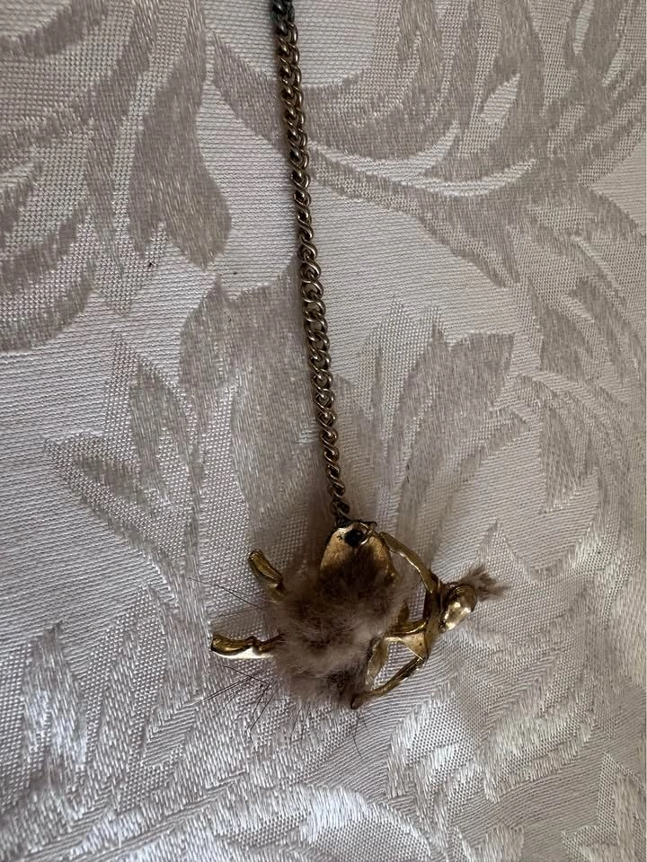 Vintage Ballerina Fur Chatelaine Clip-On Earrings - photo 3