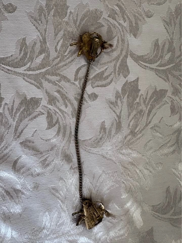Vintage Ballerina Fur Chatelaine Clip-On Earrings - photo 4