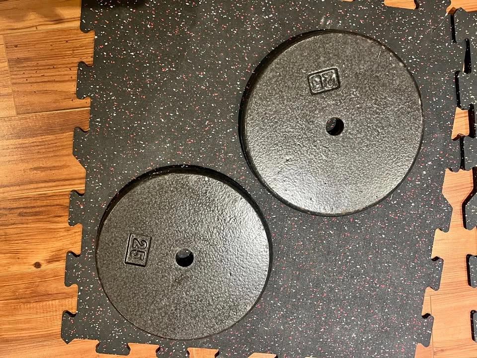 CAP Barbell 1-Inch Cast Iron Weight Plate, Black, Single, 25 lb