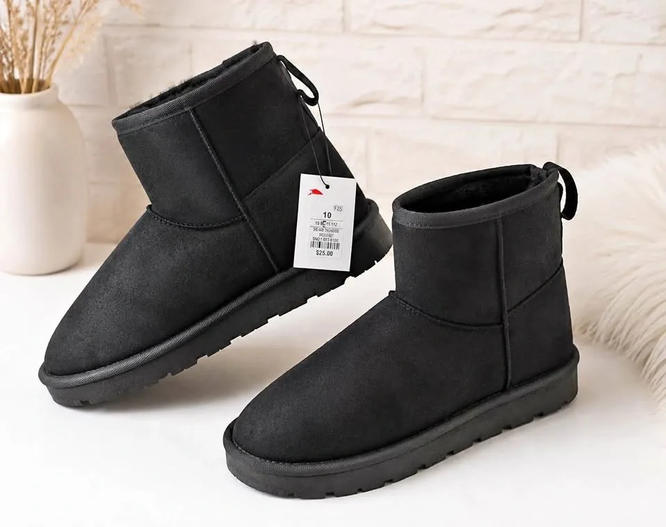 New Black Mini Winter Boots – Women’s Size 10
