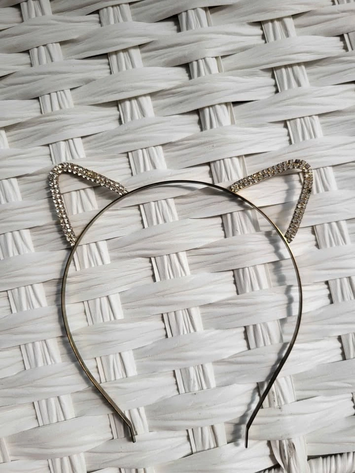Gold Rhinestone Cat Ear Headband - photo 2