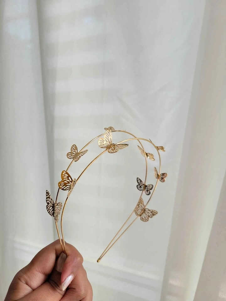 Gold Butterfly Double Band Headband
