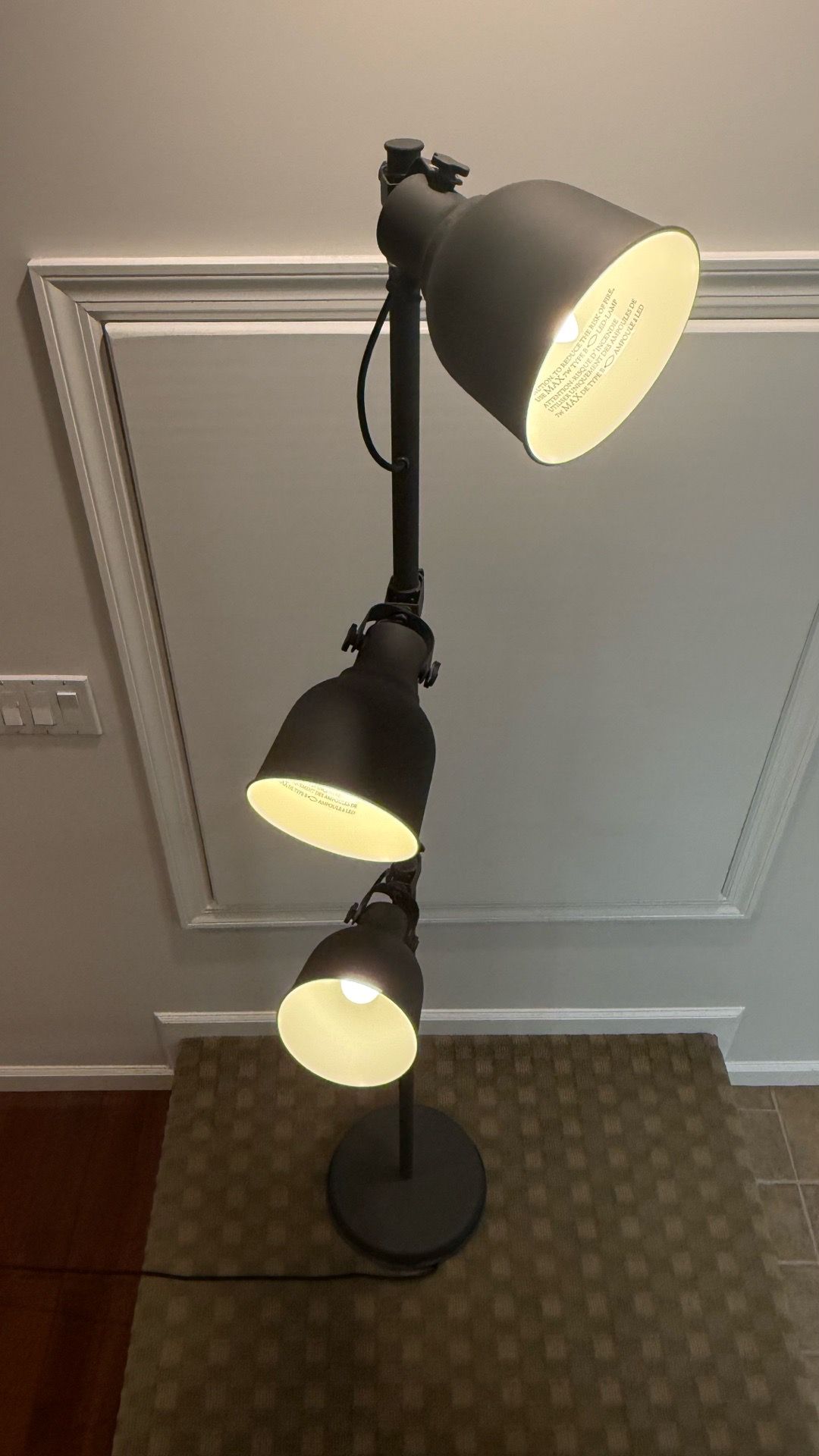 IKEA - HEKTAR Floor lamp with 3-spotlights, dark gray