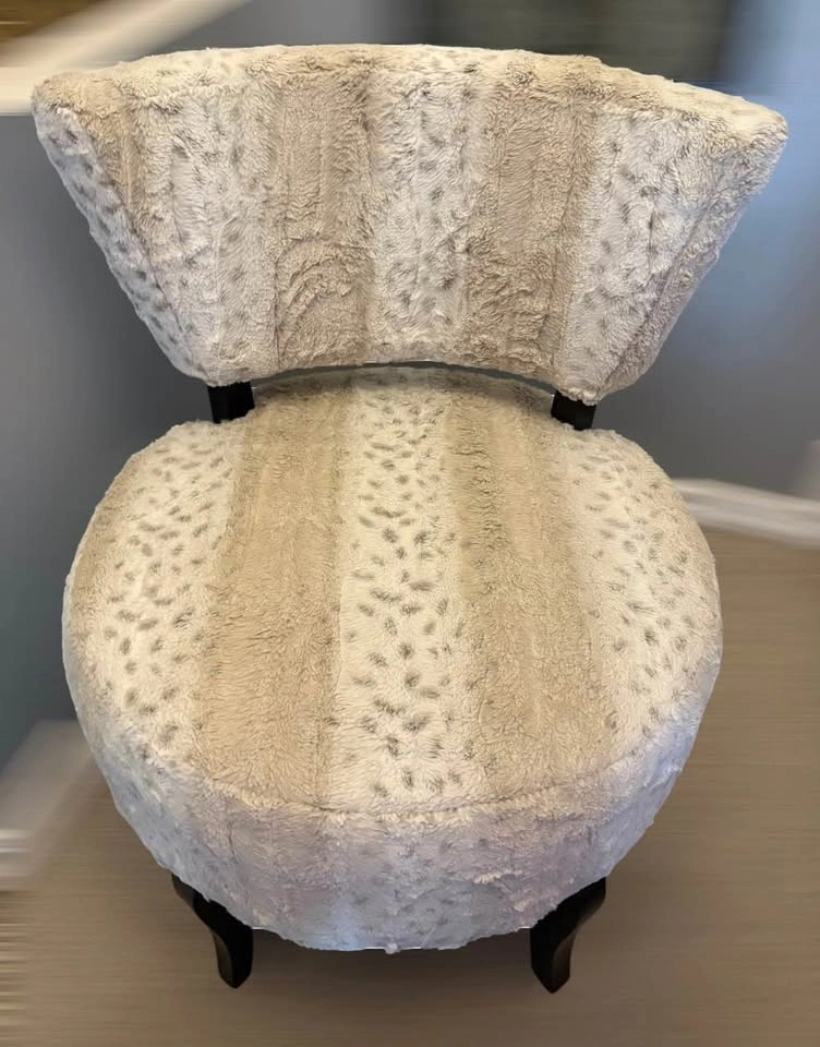 Faux Fur Leopard Print Accent Slipper Chair used condition - photo 2