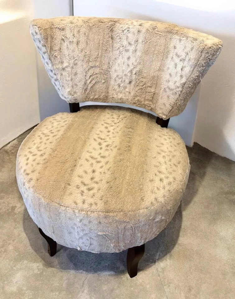 Faux Fur Leopard Print Accent Slipper Chair used condition - photo 5