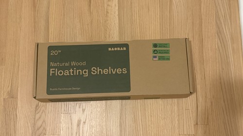 Baobab 20 Inch Natural Wood Floating Shelves