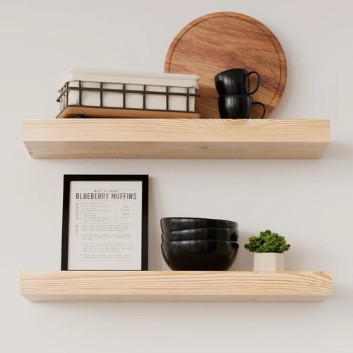 Baobab 20 Inch Natural Wood Floating Shelves - photo 4