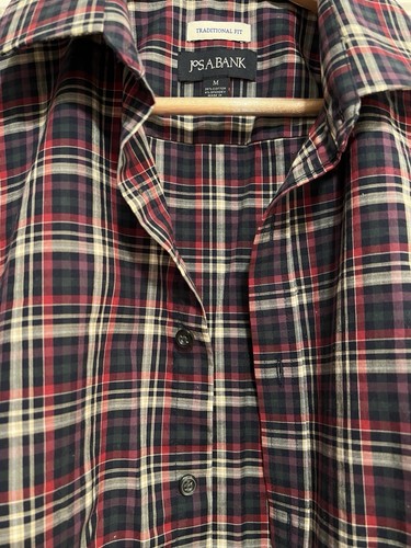 Jos A Bank Mens Medium Traditional Fit Plaid Button Down Shirt - photo 3