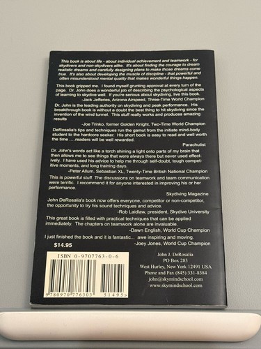 Mental Training for Skydiving and Life John DeRosalia (Paperback - photo 2