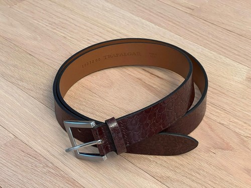 Trafalgar Brown Embossed Leather Belt