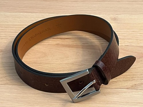 Trafalgar Brown Embossed Leather Belt - photo 3