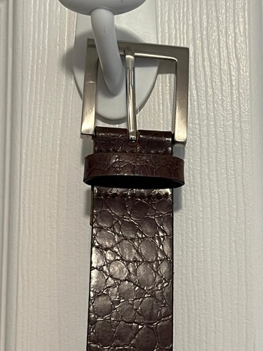 Trafalgar Brown Embossed Leather Belt - photo 5