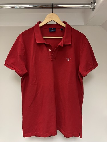 Gant Red Polo Shirt Size 2XL Slim Fit