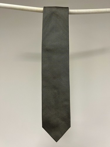 T.M. Lewin Handmade Pure Silk Tie, Dark Navy/Gold Pattern - photo 2