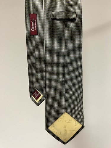 T.M. Lewin Handmade Pure Silk Tie, Dark Navy/Gold Pattern - photo 3