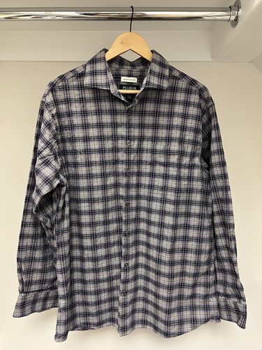 Jos A Bank Long Sleeve Plaid Flannel Button Up Shirt Size L