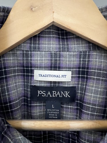Jos A Bank Long Sleeve Plaid Flannel Button Up Shirt Size L - photo 4