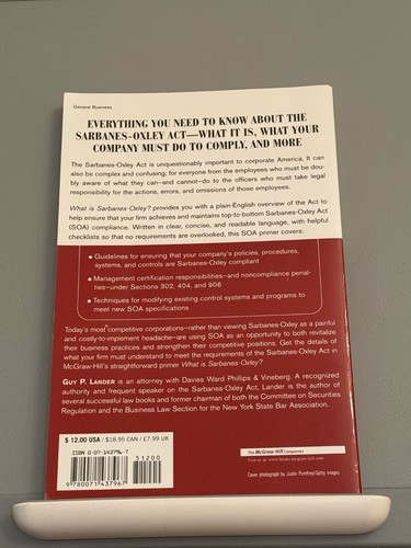 What Is Sarbanes-Oxley? by Guy Lander (Paperback) - photo 2