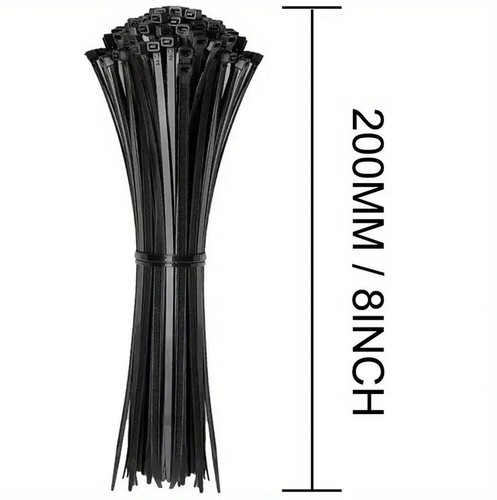 8-inch Zip Ties, Black, 250 count