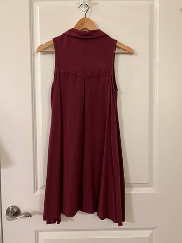 Mudd Casual Burgundy Sleeveless Button Down Dress - Size S - photo 2