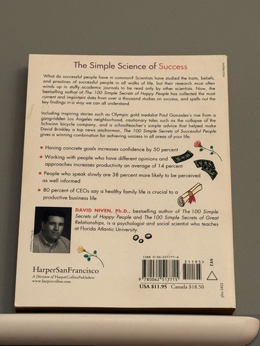 100 Simple Secrets of Successful People by David Niven (paperbac - photo 2