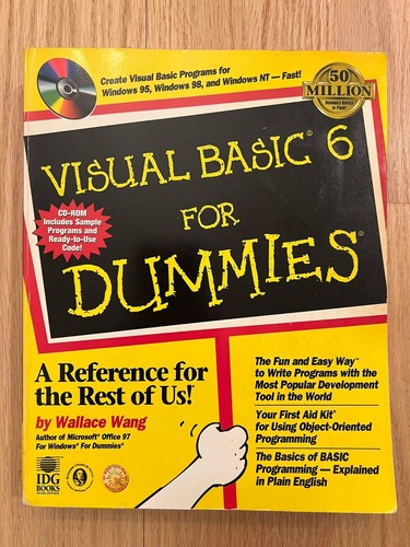 Visual Basic 6 for Dummies by Wallace Wang (1998, Trade Paperbac