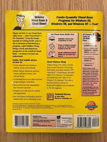 Visual Basic 6 for Dummies by Wallace Wang (1998, Trade Paperbac - photo 2