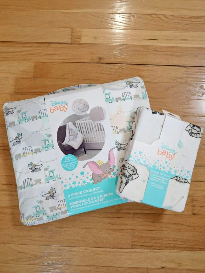 Disney Dumbo 3-Piece Crib Set + Change Pad Cover
