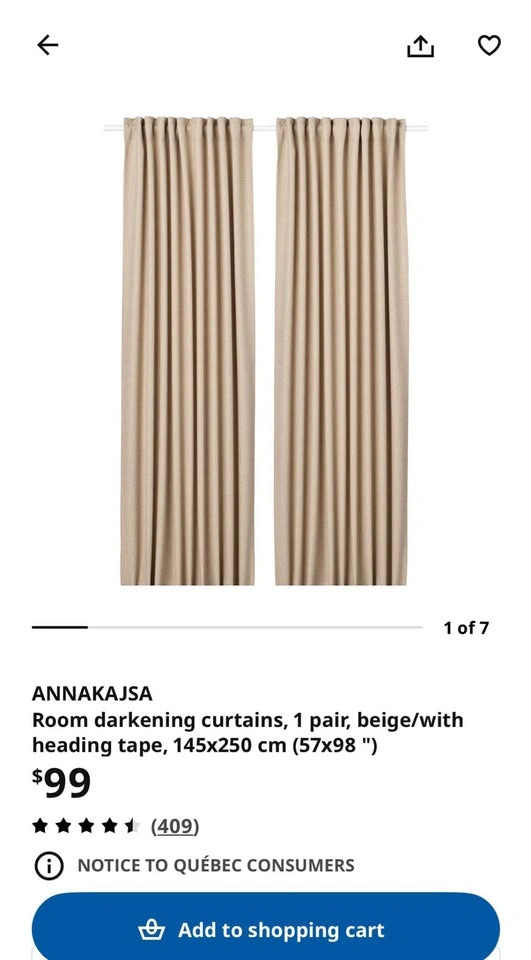 Ikea ANNAKAJSA darkening curtains – Like New - photo 2