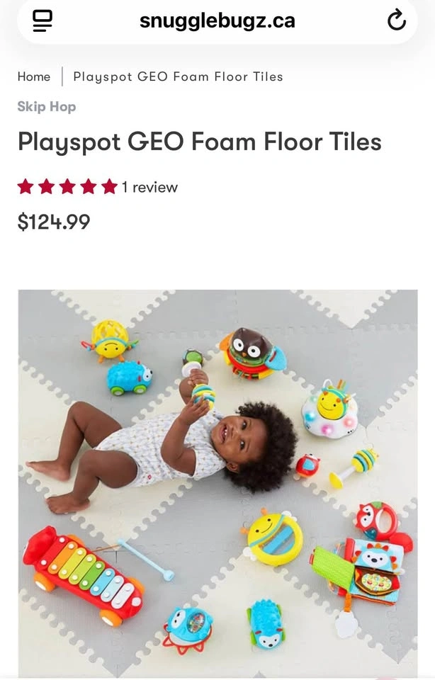 Skip Hop Playspot Geo Foam Floor Tiles – Grey/Peach - photo 4