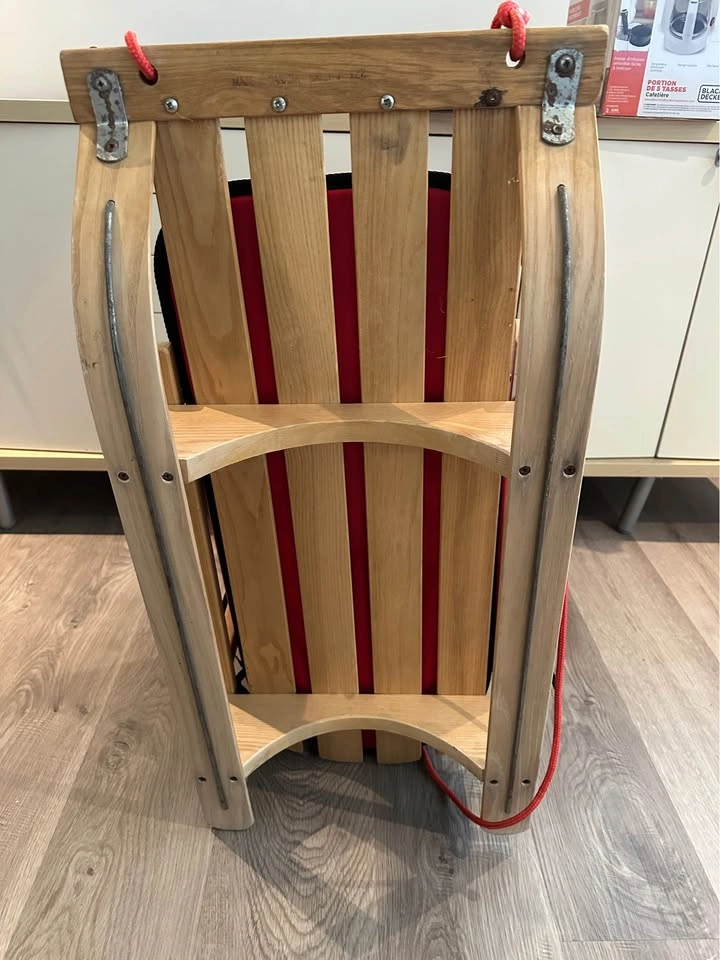 Streamridge Wooden Baby Pull Sled with Red Cushion - photo 3